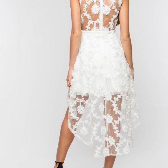 White Lace Hi Low Dress (New & Unworn) - Picture 4 of 6
